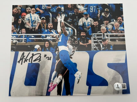 Amik Robertson Autographed 8x10 Detroit Lions Photo Beckett CoA.