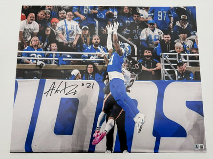 Amik Robertson Autographed 16x20 Detroit Lions Photo Beckett CoA.