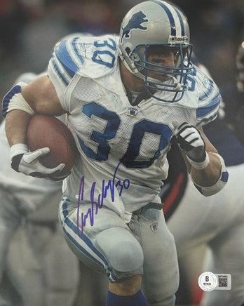 Cory Schlesinger Autographed 8x10 Detroit Lions Photo Beckett CoA.