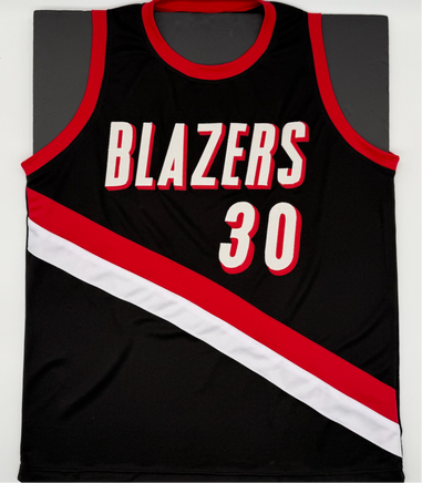 Rasheed Wallace Autographed Portland Trail Blazers Black Custom Basketball Jersey Beckett CoA.