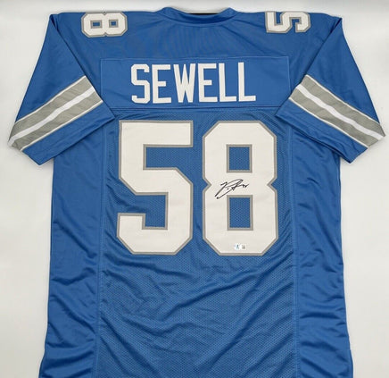 Penei Sewell Signed Custom XL Detroit Lions Jersey With Beckett CoA