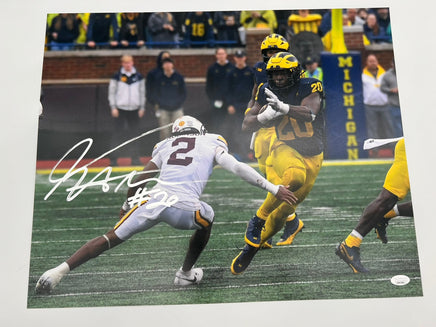 Kalel Mullings Autographed 16x20 Michigan Wolverines Photo JSA CoA.