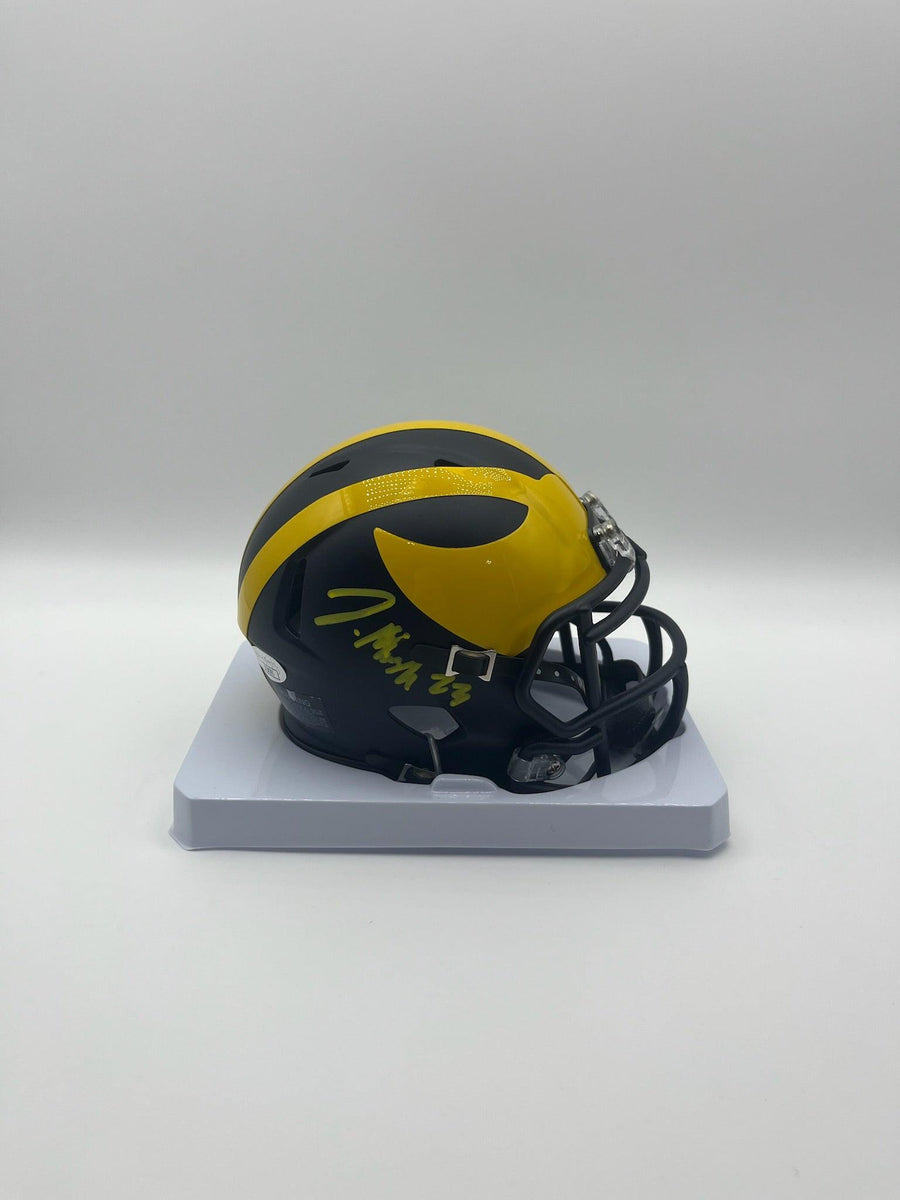 crew chief marshalling football helmet naken Jordan Marshall Autographed Michigan Wolverines Mini Football Helmet JSA CoA