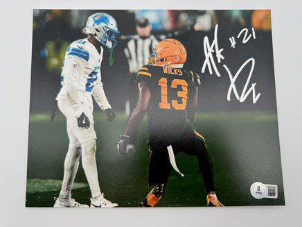 Amik Robertson Autographed 8x10 Detroit Lions Photo Beckett CoA.