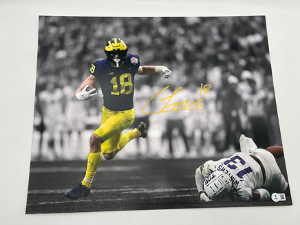 Colston Loveland Autographed 16x20 Michigan Wolverines Photo Beckett CoA.