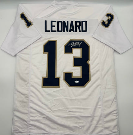 Riley Leonard Autographed Notre Dame White Custom Football Jersey PSA DNA CoA.