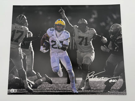 Kalel Mullings Autographed 16x20 Michigan Wolverines Photo Beckett CoA.