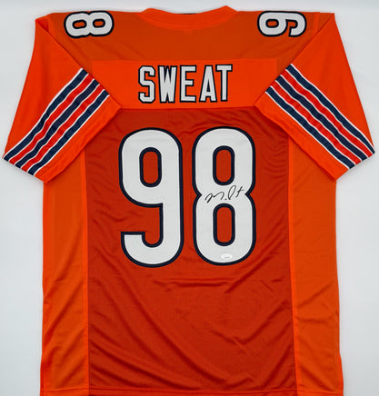 Montez Sweat Autographed Chicago Bears Orange Custom Football Jersey JSA CoA.