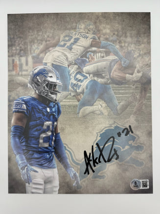 Amik Robertson Autographed 8x10 Detroit Lions Photo Beckett CoA.