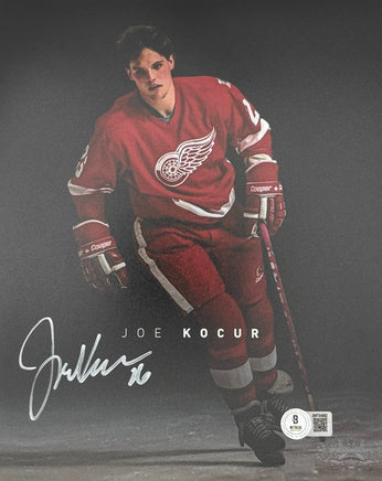 Joe Kocur Autographed 8x10 Detroit Red Wings Photo Beckett CoA.