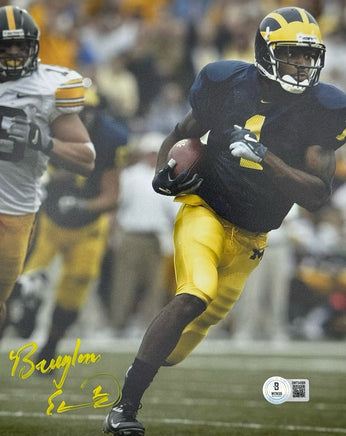 Braylon Edwards Autographed 8x10 Michigan Wolverines Photo Beckett CoA.
