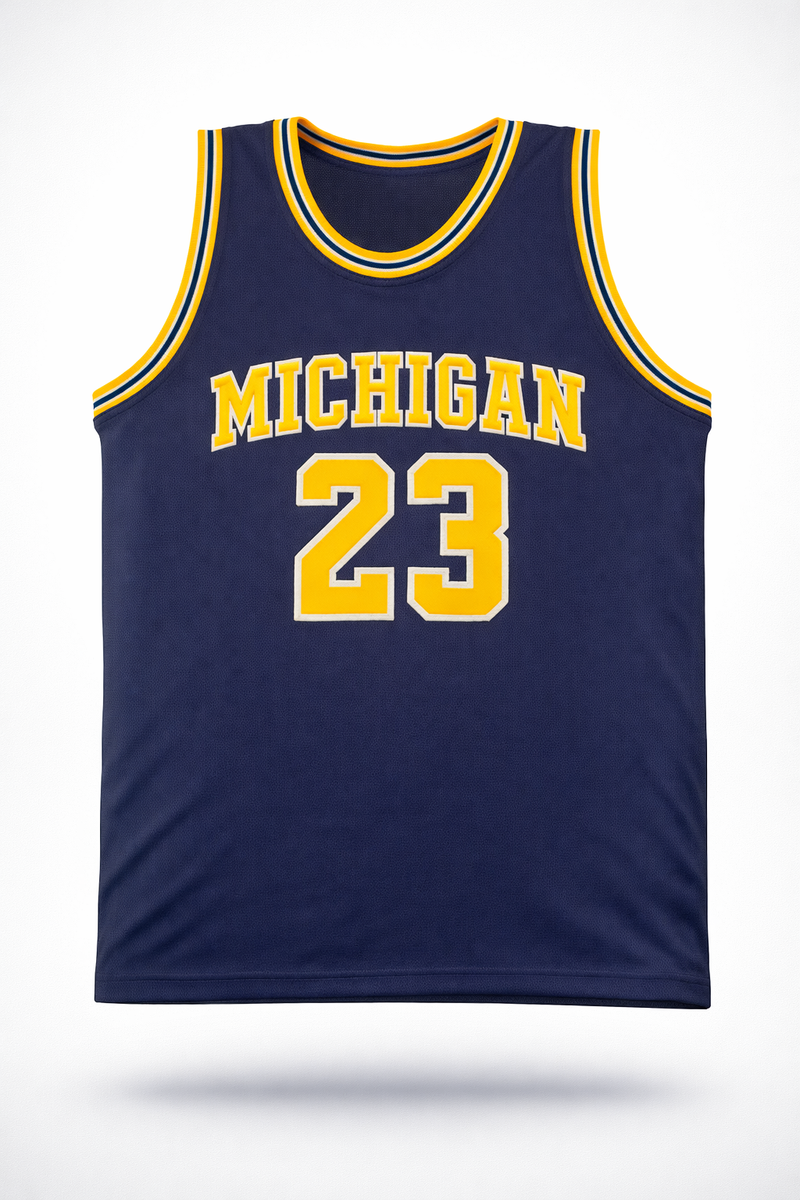 Yaxel Lendeborg Autographed Michigan Wolverines Navy Custom
