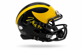 Autographed College Football Mini Helmets.