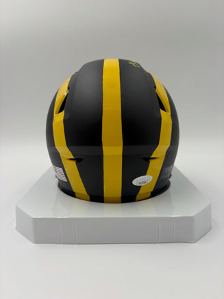 Will Johnson Autographed Michigan Wolverines 2023 CHAMPS Midi Flex Football Helmet JSA CoA.
