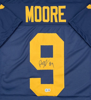 Rod Moore Autographed Michigan Wolverines Navy Custom Football Jersey Beckett CoA