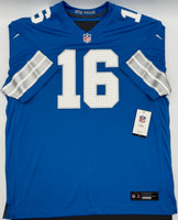 Jared Goff Autographed Detroit Lions Pro Style Blue Nike Football Jersey Fanatics CoA