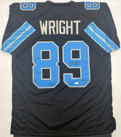 Brock Wright Autographed Detroit Lions Black Custom Football Jersey JSA CoA.