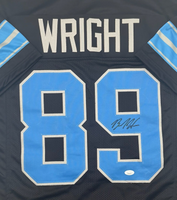 Brock Wright Autographed Detroit Lions Black Custom Football Jersey JSA CoA