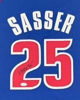 Marcus Sasser Autographed Detroit Pistons Navy Custom Basketball Jersey JSA CoA
