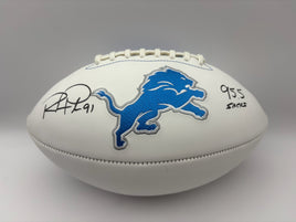 Robert Porcher Detroit Lions Autographed Football W/ JSA CoA