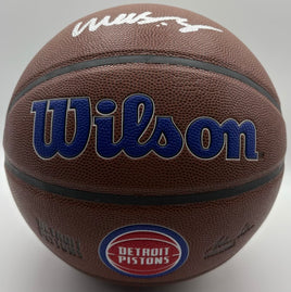 Marcus Sasser Autographed Detroit Pistons Wilson Basketball JSA CoA