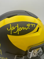 Jon Jansen Michigan Wolverines Autographed Speedflex Midi-Helmet W/ JSA CoA