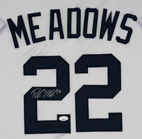 Parker Meadows Autographed Detroit Tigers White Custom Baseball Jersey JSA CoA
