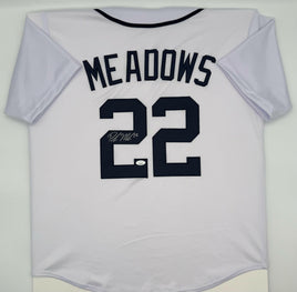 Parker Meadows Autographed Detroit Tigers White Custom Baseball Jersey JSA CoA