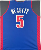 Malik Beasley Autographed Detroit Pistons Navy Custom Basketball Jersey JSA CoA