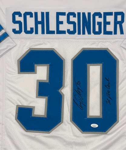 Corey Schlesinger Autographed Detroit Lions Custom XL Jersey JSA CoA