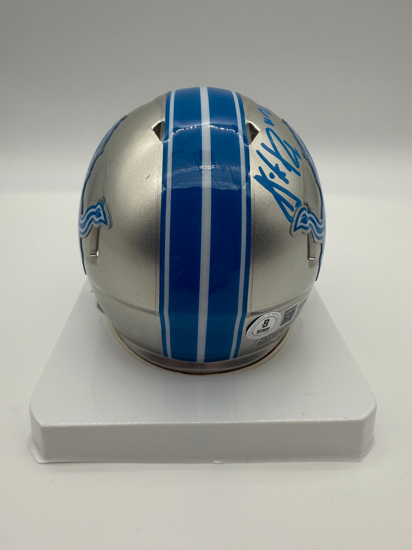 AMIK ROBERTSON AUTOGRAPHED DETROIT LIONS SPEED MINI HELMET BECKETT CoA