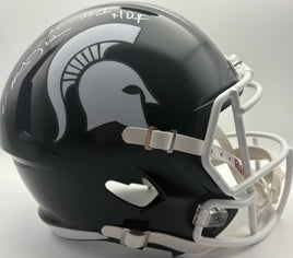 Andre Rison Autographed & Inscribed Michigan State Spartans Full-Size Replica Football Helmet Beckett CoA.