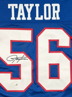Lawrence Taylor Autographed New York Giants Blue Custom Football Jersey JSA CoA