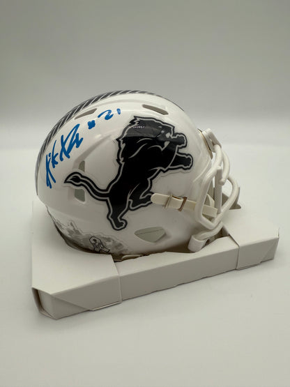 AMIK ROBERTSON AUTOGRAPHED DETROIT LIONS STS MINI HELMET BECKETT CoA