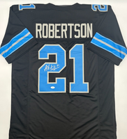 Amik Robertson Autographed Detroit Lions Black Custom Football Jersey Beckett CoA