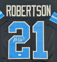 Amik Robertson Autographed Detroit Lions Black Custom Football Jersey Beckett CoA