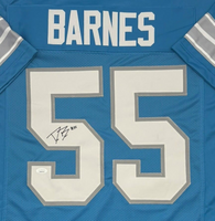 Derrick Barnes Autographed Detroit Lions Blue Custom Football Jersey JSA CoA