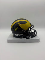 Jaishawn Barham Autographed Michigan Wolverines Mini Football Helmet Beckett CoA