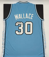 Rasheed Wallace Autographed North Carolina Blue Custom Basketball Jersey Beckett CoA