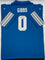 Jahmyr Gibbs Autographed Detroit Lions Pro Style Blue Football Jersey Fanatics CoA