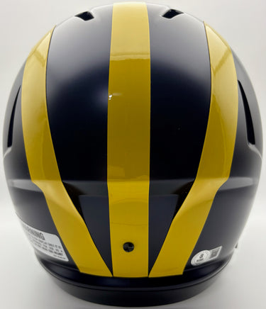 Colston Loveland Autographed Michigan Wolverines Full-Size Replica Football Helmet Beckett CoA.