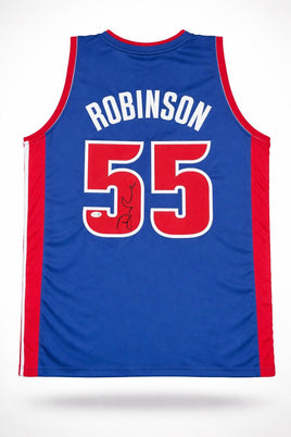 Duncan Robinson Autographed Detroit Pistons Blue Custom Basketball Jersey JSA CoA