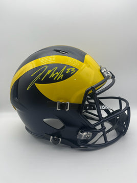 Jordan Marshall Autographed Michigan Wolverines Full-Size Replica Football Helmet JSA CoA.