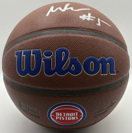 Malik Beasley Autographed Detroit Pistons Wilson Basketball JSA CoA