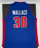 Rasheed Wallace Autographed Detroit Pistons Navy Custom Basketball Jersey Beckett CoA