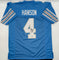 Jason Hanson Autographed Detroit Lions Blue Custom Football Jersey Beckett CoA