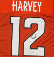 RJ Harvey Autographed Orange Denver Broncos Custom Game Cut Football Jersey JSA CoA