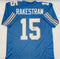 Ennis Rakestraw Jr. Autographed Detroit Lions Blue Custom Football Jersey Beckett CoA