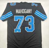 Christian Mahogany Autographed Detroit Lions Black Custom Football Jersey JSA CoA