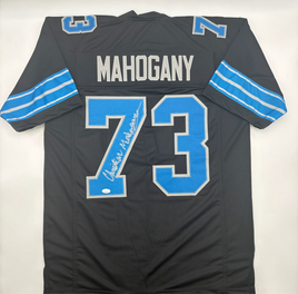 Christian Mahogany Autographed Detroit Lions Black Custom Football Jersey JSA CoA